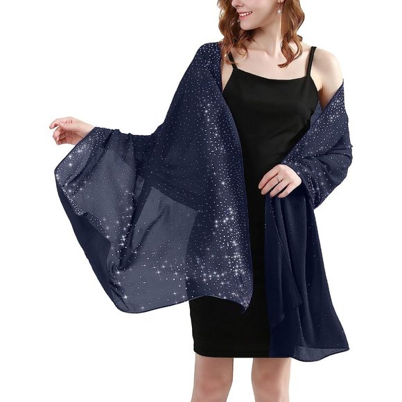 Girls C. Navy Blue Shawls and Wraps Shine Bright Like a Diamond - Picture 1 of 7